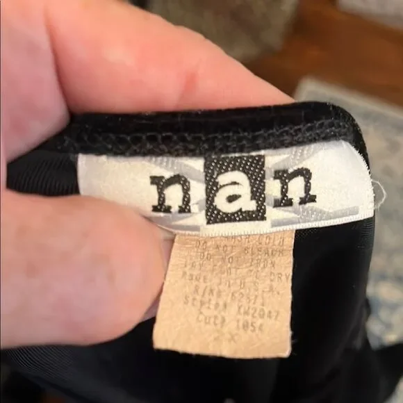 Vintage Nan Black Velour V-Neck Lace Sleeves Pullover Top Goth Emo Witchy - Picture 6 of 8